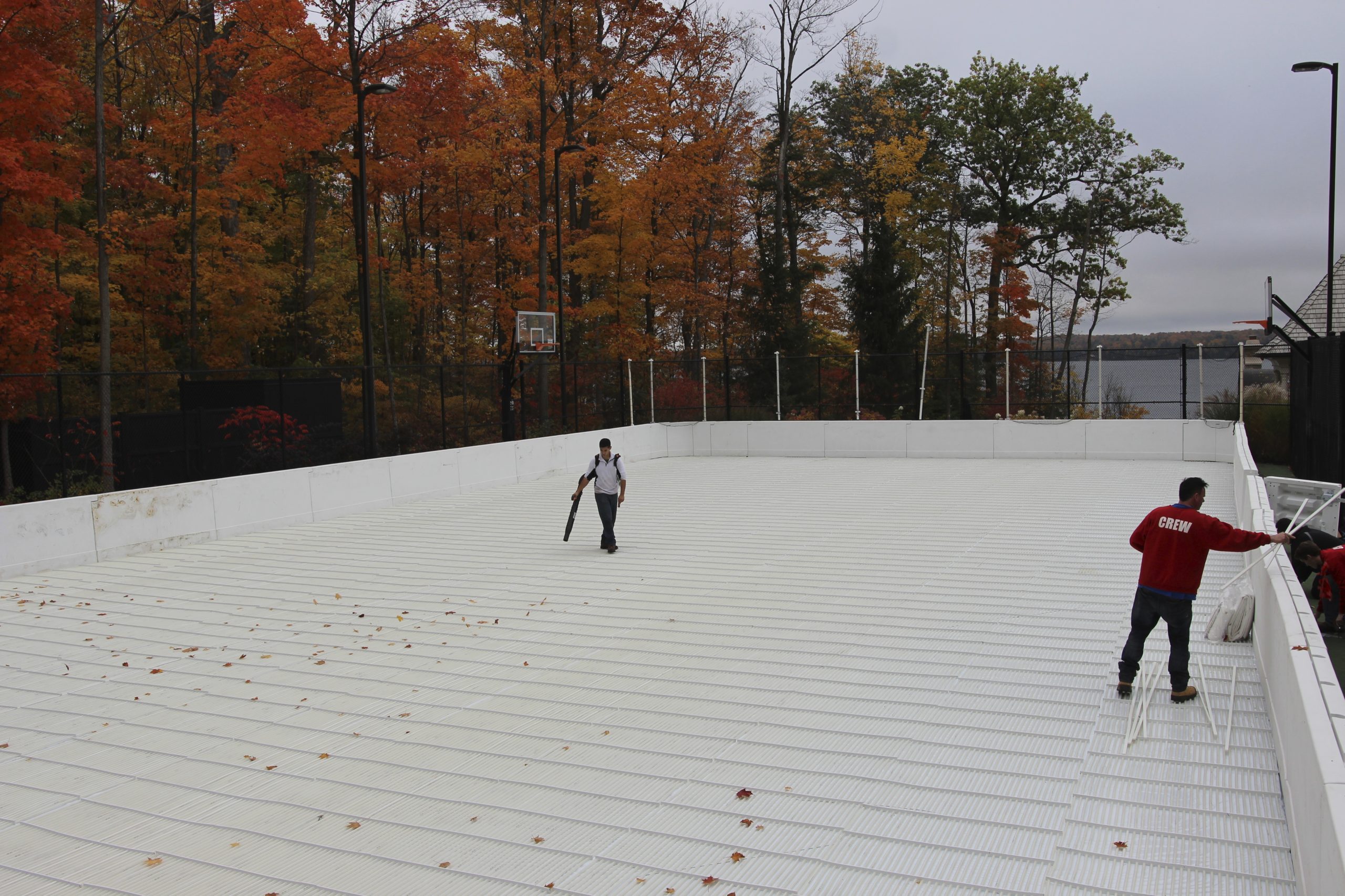 Outdoor rink in late season conditions